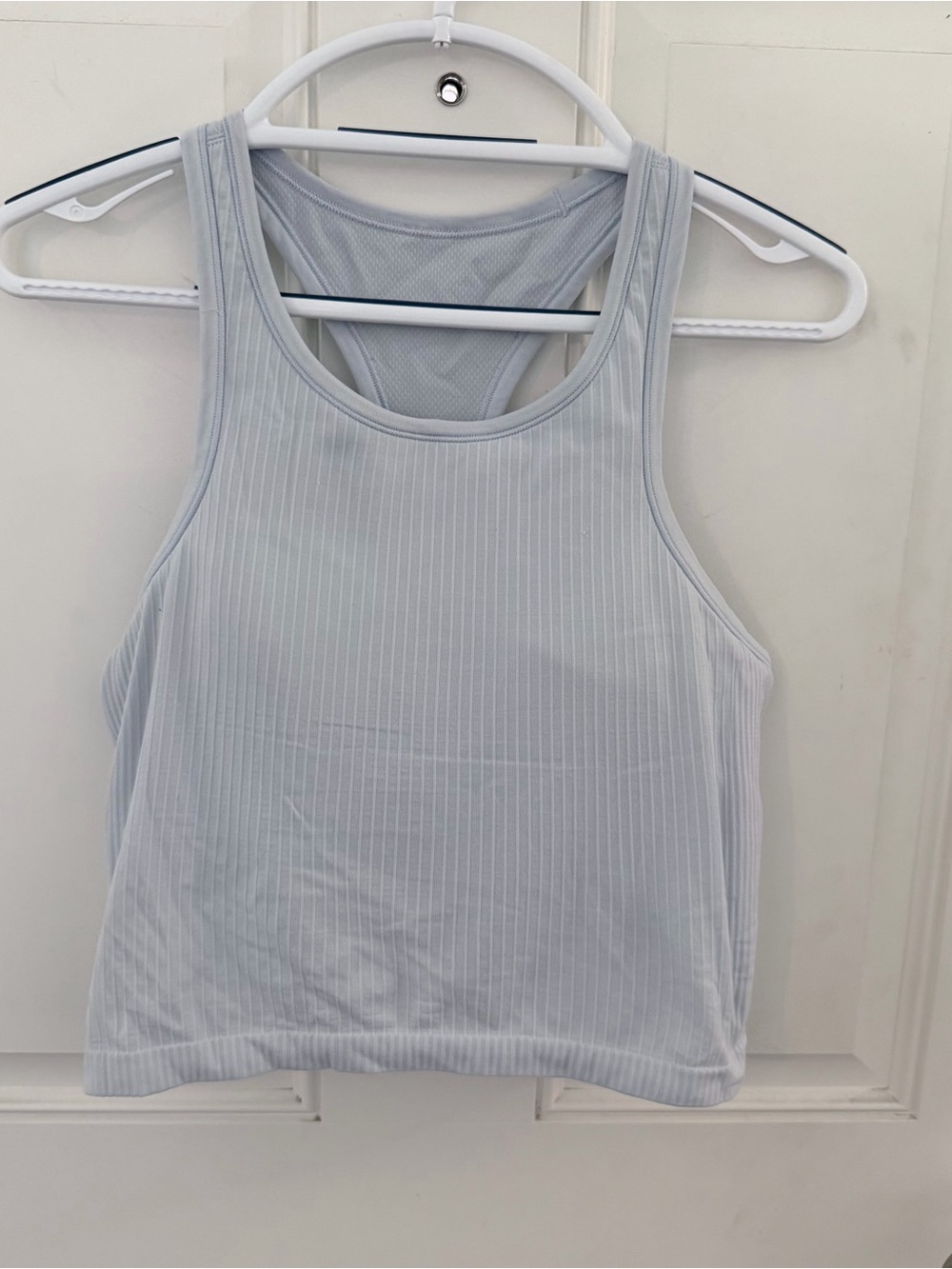 Lululemon Ebb To Street Racerback Crop Tank 10 | Blue Linen